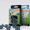 Dice>Llama 7 Piece Polyhedral RPG Dice Set - Shimmering, Glittering Dark Blue with White Numbers - Your Source for Gaming Essentials