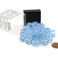 Dice>Luminary Borealis 12mm D6 Dice Block (36 Dice) - Icicle with Light Blue Pips - Your Source for Gaming Essentials