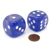 Dice>Luminary Borealis 30mm Large D6 Dice, 2 Pieces - Purple with White Pips - Your Source for Gaming Essentials