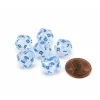 Dice>Luminary Borealis 12mm Mini 20 Sided D20 Dice, 6 Pieces - Icicle with Light Blue - Your Source for Gaming Essentials