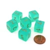 Dice>Luminary Borealis 15mm 6 Sided D6 Dice, 6 Pieces - Light Green with Gold Numbers - Your Source for Gaming Essentials