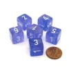 Dice>Luminary Borealis 15mm 6 Sided D6 Dice, 6 Pieces - Purple with White Numbers - Your Source for Gaming Essentials
