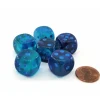 Dice>Luminary Gemini 16mm D6 Dice, 6 Pieces - Blue-Blue with Light Blue Numbers - Your Source for Gaming Essentials