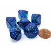 Dice>Luminary Gemini 16mm Tens D10 Dice, 6 Pieces - Blue-Blue with Light Blue - Your Source for Gaming Essentials