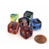 Dice>Luminary Nebula 15mm D6 Chessex Dice, 6 Pieces - Primary with Blue Numbers - Your Source for Gaming Essentials