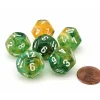 Dice>Luminary Nebula 18mm D12 Chessex Dice, 6 Pieces - Spring with White Numbers - Your Source for Gaming Essentials