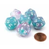 Dice>Luminary Nebula 20mm D20 Chessex Dice, 6 Pieces - Wisteria with White Numbers - Your Source for Gaming Essentials