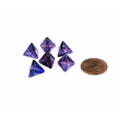Dice>Luminary Nebula 12mm Mini 4 Sided D4 Dice, 6 Pieces - Nocturnal with Blue - Your Source for Gaming Essentials