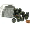 Dice>Lustrous 12mm D6 Chessex Dice Block (36 Dice) - Black with Gold Pips - Your Source for Gaming Essentials