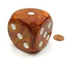 Dice>Lustrous 50mm Huge Large D6 Chessex Dice, 1 Piece - Bronze with White Pips - Your Source for Gaming Essentials