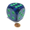 Dice>Lustrous 50mm Huge Large D6 Chessex Dice, 1 Piece - Dark Blue with Green Pips - Your Source for Gaming Essentials
