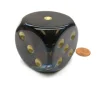Dice>Lustrous 50mm Huge Large D6 Chessex Dice, 1 Piece - Shadow with Gold Pips - Your Source for Gaming Essentials