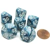 Dice>Lustrous 16mm Tens D10 (00-90) Chessex Dice, 6 Pieces - Slate with White Numbers - Your Source for Gaming Essentials