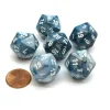 Dice>Lustrous 20 Sided D20 Chessex Dice, 6 Pieces - Slate with White Numbers - Your Source for Gaming Essentials