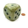 Dice>Marble 50mm Huge Large D6 Chessex Dice, 1 Piece - Green with Dark Green Pips - Your Source for Gaming Essentials