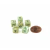 Dice>Marble 9mm Mini 6 Sided D6 Dice, 6 Pieces - Green with Dark Green Numbers - Your Source for Gaming Essentials