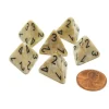 Dice>Marble 18mm 4 Sided D4 Chessex Dice, 6 Pieces - Ivory with Black - Your Source for Gaming Essentials