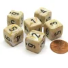 Dice>Marble 15mm 6-Sided D6 Numbered Chessex Dice, 6 Pieces - Ivory with Black - Your Source for Gaming Essentials