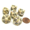 Dice>Marble 16mm Tens D10 (00-90) Chessex Dice, 6 Pieces - Ivory with Black Numbers - Your Source for Gaming Essentials
