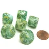 Dice>Marble 16mm Tens D10 (00-90) Dice, 6 Pieces - Green with Dark Green Numbers - Your Source for Gaming Essentials