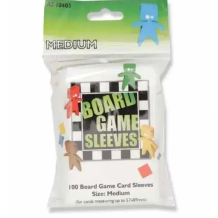 Cards>Medium Size 57x89mm Clear Board Game Sleeves (100) - Your Source for Gaming Essentials