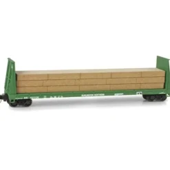 MicroTrains 52700121 60' Bulkhead Flatcar w/Lumber Load - Ready to Run - Your Source for Gaming Essentials* Trains