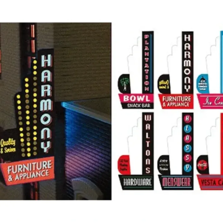 Miller Engineering 67811 Animated Sign Kit Downtown Series #2 - Left - Large - Your Source for Gaming Essentials* Trains
