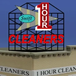 Miller Engineering 441702 HO/N Swift One Hour Cleaners Rooftop Billboard Small - Your Source for Gaming Essentials* Trains