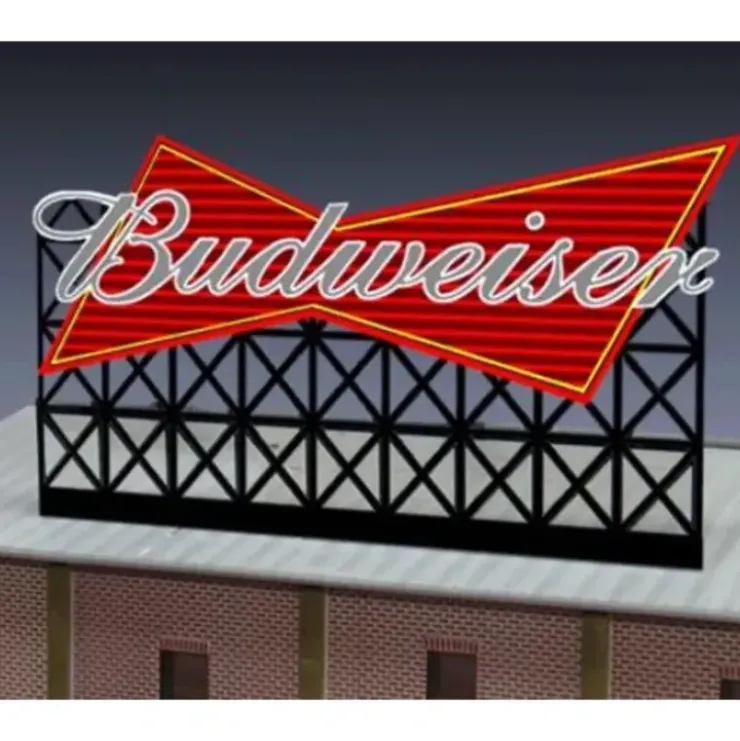 Miller Engineering 4982 N Budweiser Beer Animated Neon Billboard - Your Source for Gaming Essentials* Trains