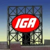 Miller Engineering 338915 N/Z IGA Animated Rooftop Billboard - Your Source for Gaming Essentials* Trains