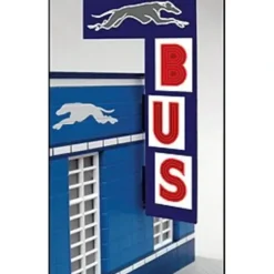 Miller Engineering 5881 O Greyhound Bus Station Animated Vertical Sign - Your Source for Gaming Essentials* Trains