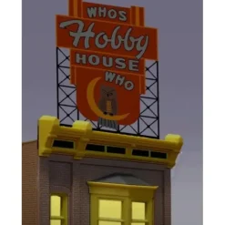 Miller Engineering 881401 O/HO Who's Hobby House Animated Neon Billboard Large - Your Source for Gaming Essentials* Trains