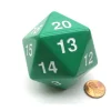 Dice>55mm Jumbo 20-Sided D20 Countdown Dice - Opaque Green with White Numbers - Your Source for Gaming Essentials