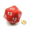Dice>55mm Jumbo 20-Sided D20 Countdown Dice - Opaque Red with White Numbers - Your Source for Gaming Essentials