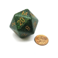 Dice>34mm Large D20 Speckled Chessex Dice, 1 Die - Golden Recon - Your Source for Gaming Essentials