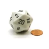 Dice>34mm Large 20-Sided D20 Opaque Chessex Dice, 1 Die - White with Black Numbers - Your Source for Gaming Essentials