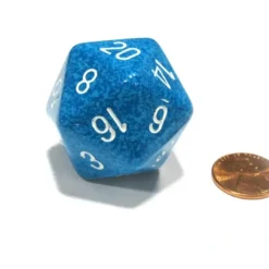 Dice>34mm Large 20-Sided D20 Speckled Chessex Dice, 1 Die - Water - Your Source for Gaming Essentials