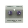 Dice>10mm Post Stud Dice Earrings - Opaque Purple with White Pips - Your Source for Gaming Essentials