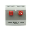 Dice>10mm Post Stud Dice Earrings - Opaque Red with White Pips - Your Source for Gaming Essentials