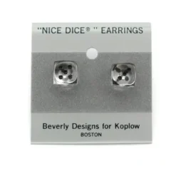 Dice>10mm Post Stud Dice Earrings - Transparent Clear with Black Pips - Your Source for Gaming Essentials