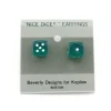 Dice>10mm Post Stud Dice Earrings - Transparent Green with White Pips - Your Source for Gaming Essentials