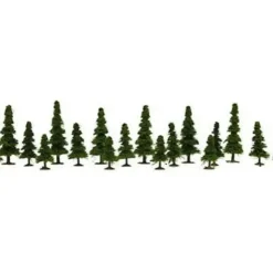 Model Power 1414 Assorted 1:160 Green Pine Trees Assortment 1.77"-3.37" (18) - Your Source for Gaming Essentials* Trains