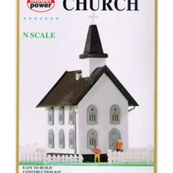 Model Power 1575 Church kit w/fence & gras - Your Source for Gaming Essentials* Trains