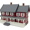 Model Power 6375 O Built-Up Lighted Stevenson's House Building with Figures - Your Source for Gaming Essentials* Trains