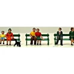 Model Power 5725 People Sitting on A Bench with A Dog Figures (Set of 6) - Your Source for Gaming Essentials* Trains