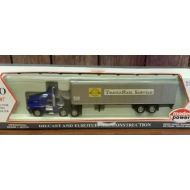 Model Power 1500 1:87 Trailer Rail Service Kenworth Big Rig Truck - Your Source for Gaming Essentials* Trains