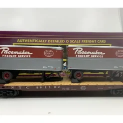 MTH 20-98695 New York Central Flat Car #481102 with 2 PUP Trailers - Your Source for Gaming Essentials* Trains