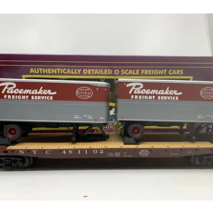 MTH 20-98695 New York Central Flat Car #481102 with 2 PUP Trailers - Your Source for Gaming Essentials* Trains