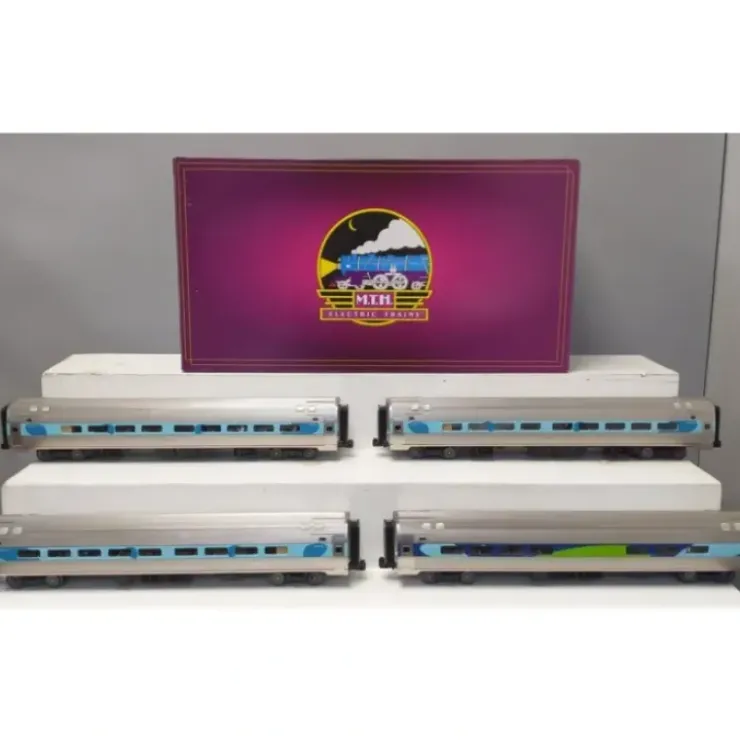 MTH 20-64021 O Amtrak Amfleet Passenger 4-Car Set EX/Box - Your Source for Gaming Essentials* Trains