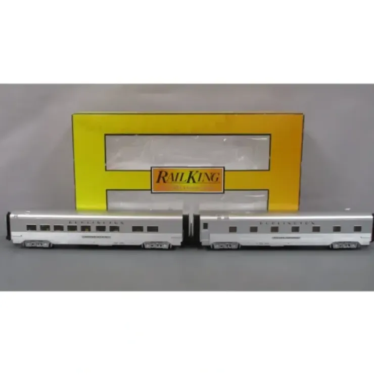 MTH 30-67876 O Burlington 60' Streamlined Sleeper/Diner Set (Set of 2) - Your Source for Gaming Essentials* Trains